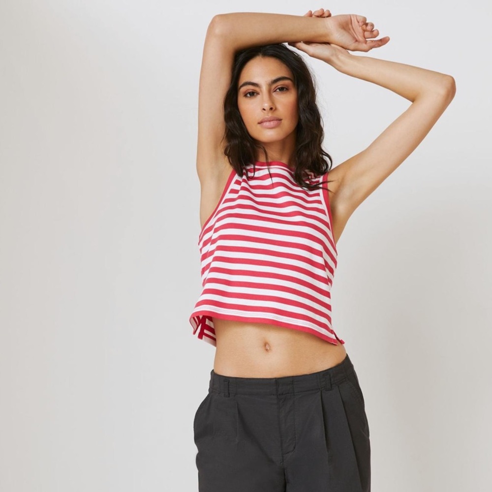 Anthropologie Maeve Cropped Striped Tank